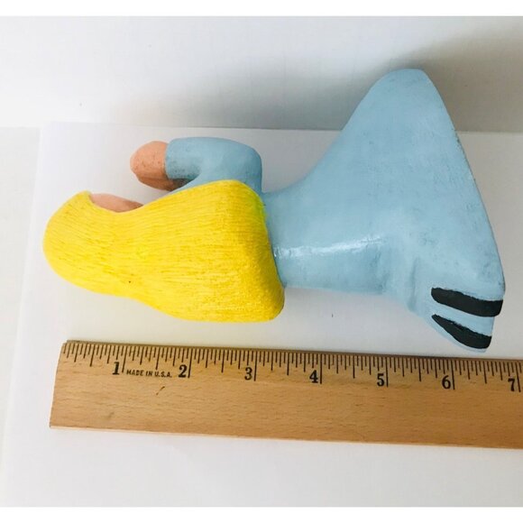 Hand Carved Wood Sculpture Praying Girl Artist Signed Folk Art Crockett 6.5" - Picture 5 of 7